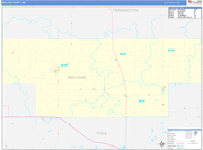 Red Lake County Wall Map Basic Style